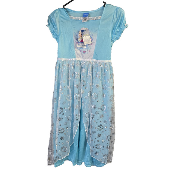 Disney Princess Frozen Elsa Dress Nightgown Size 10/12 Flame Resistant - Picture 1 of 3